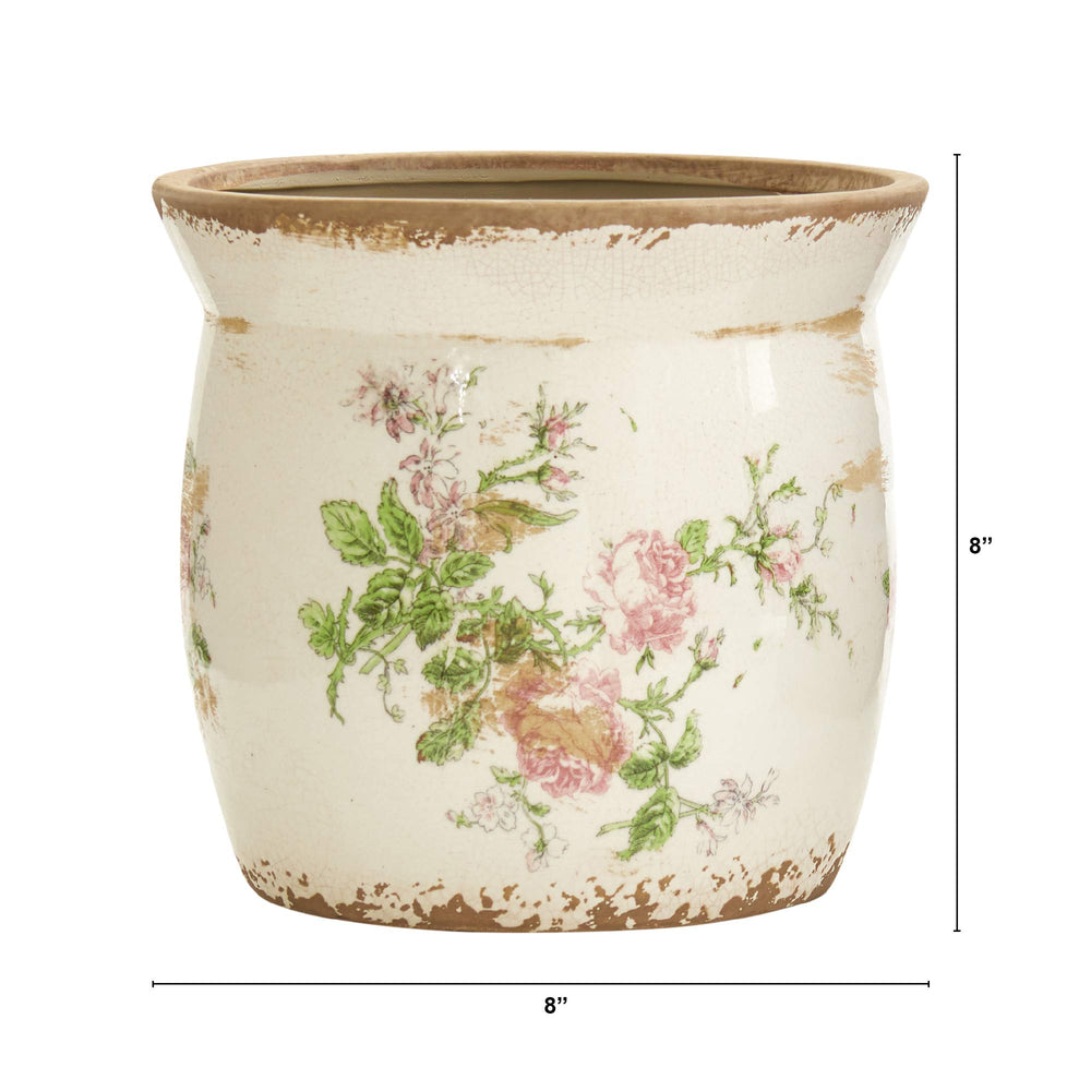 Nearly Natural close-up of ceramic floral print highlighting textured detail