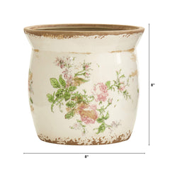 Nearly Natural close-up of ceramic floral print highlighting textured detail