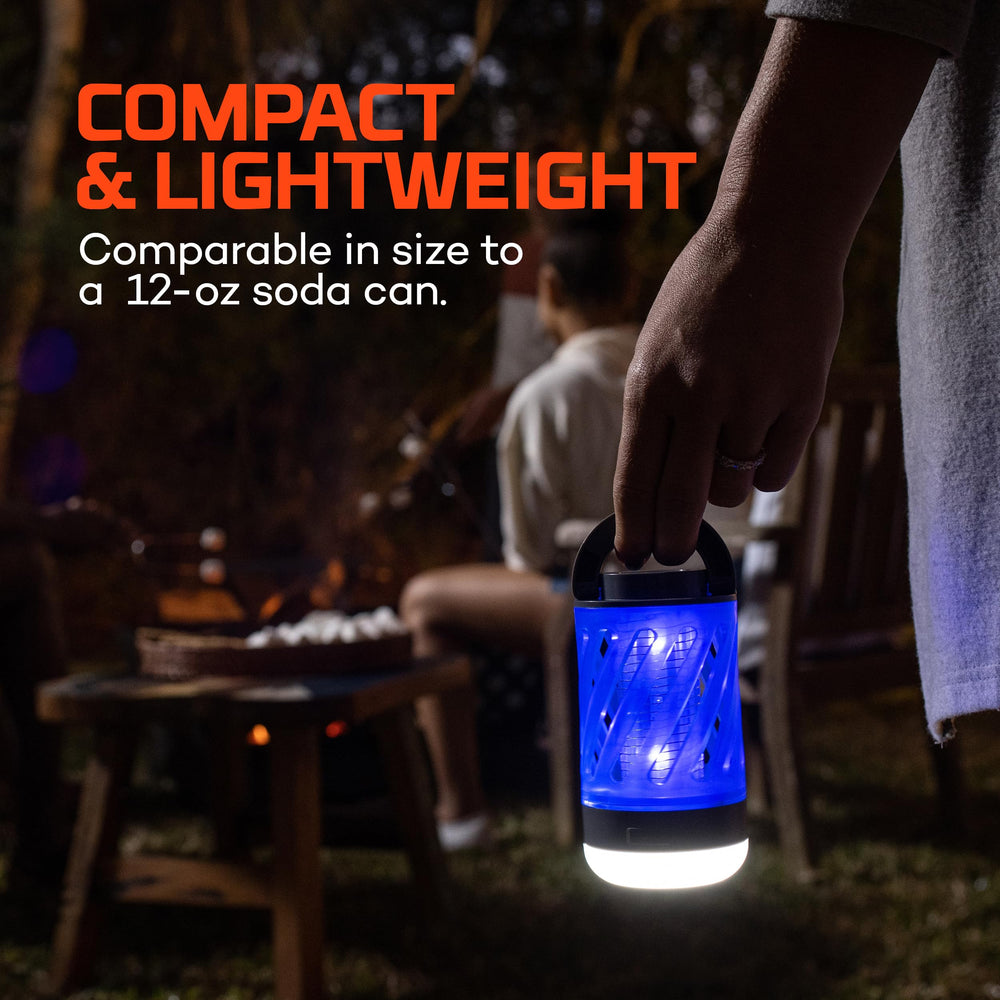 NEBO mini bug zapper close-up of 700V electrical grid delivering fast insect control