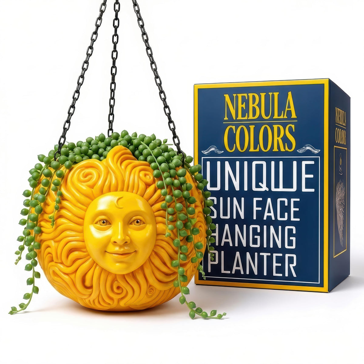 Nebula Colors sun face front view showing bold celestial design and decorative appeal