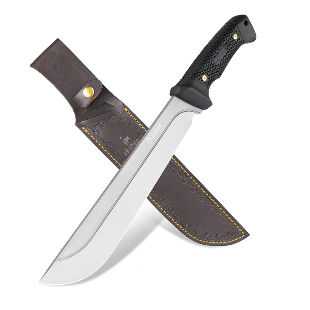 NedFoss machete front view showing full blade and balance benefit