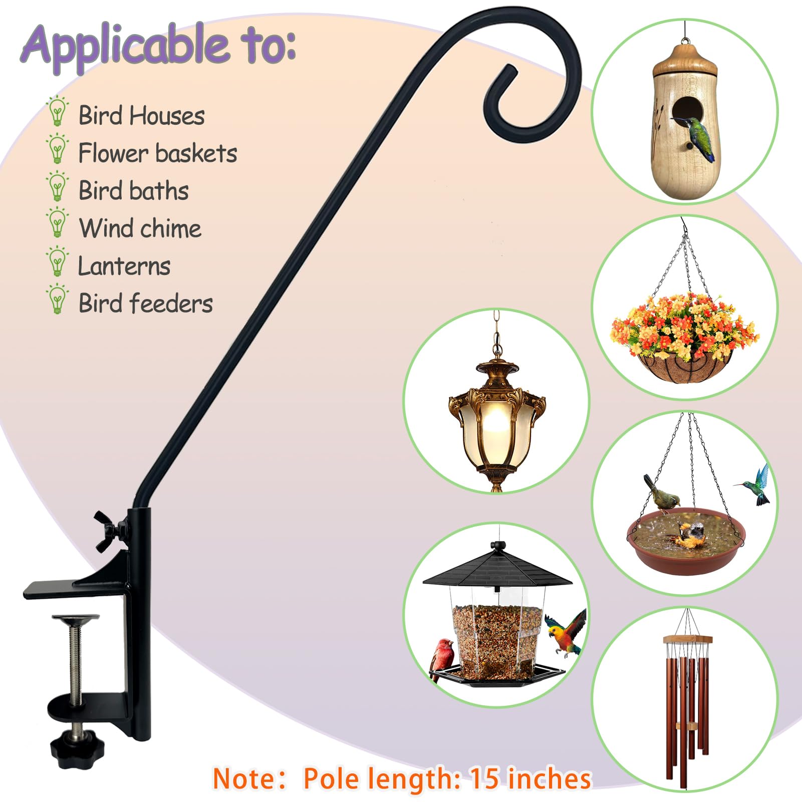 NEECONG installed with wind chimes demonstrating windproof anti-roll performance