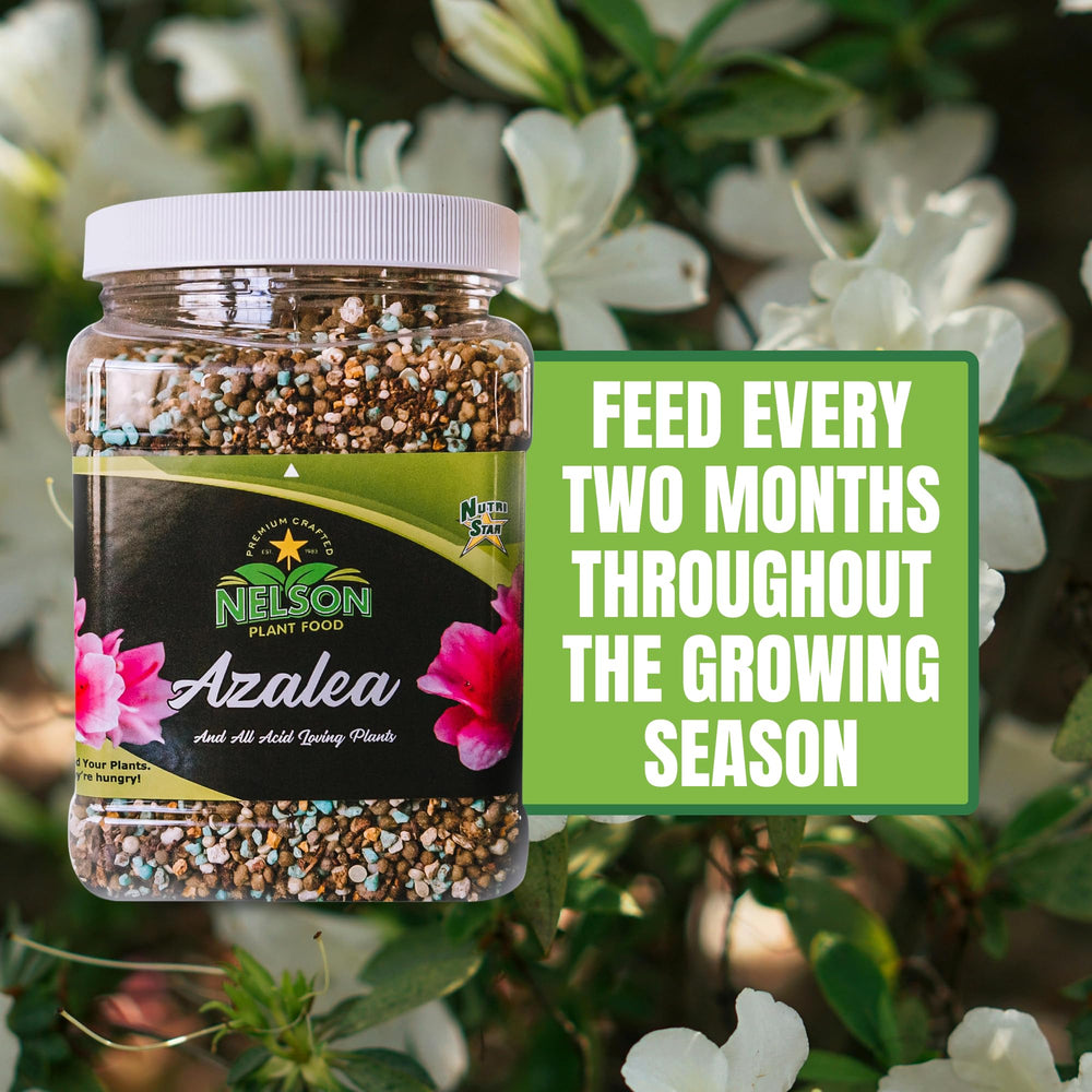 PREMIUM CRAFTED EST. 1983 NELSON PLANT FOOD granules texture shows slow-release feed
