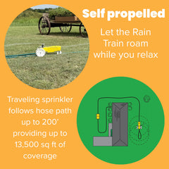Nelson Rain Train close-up of adjustable spray arms for precise coverage control