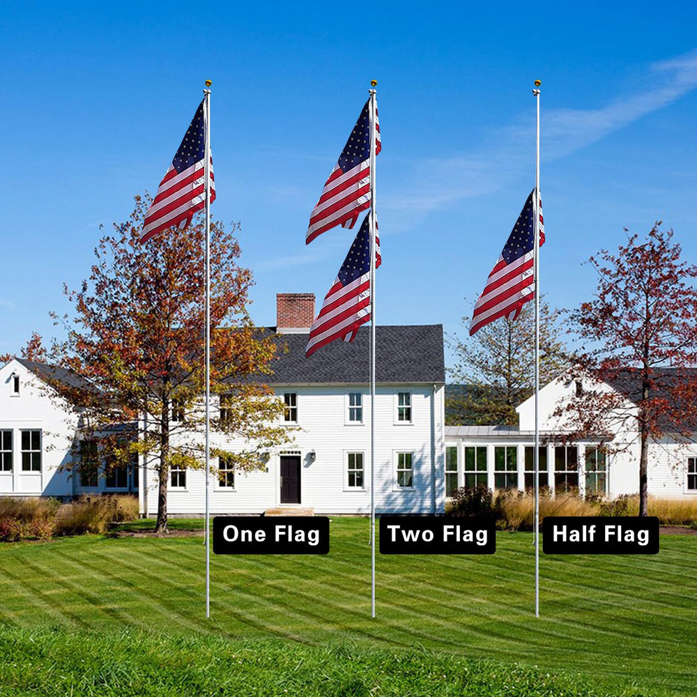 NELXINJO 3x5 US flag flying on pole demonstrating high visibility benefit