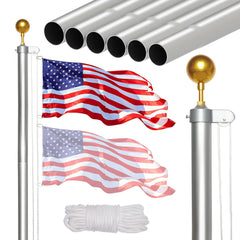 NELXINJO full 25ft flagpole installed front yard shows durability and curb appeal