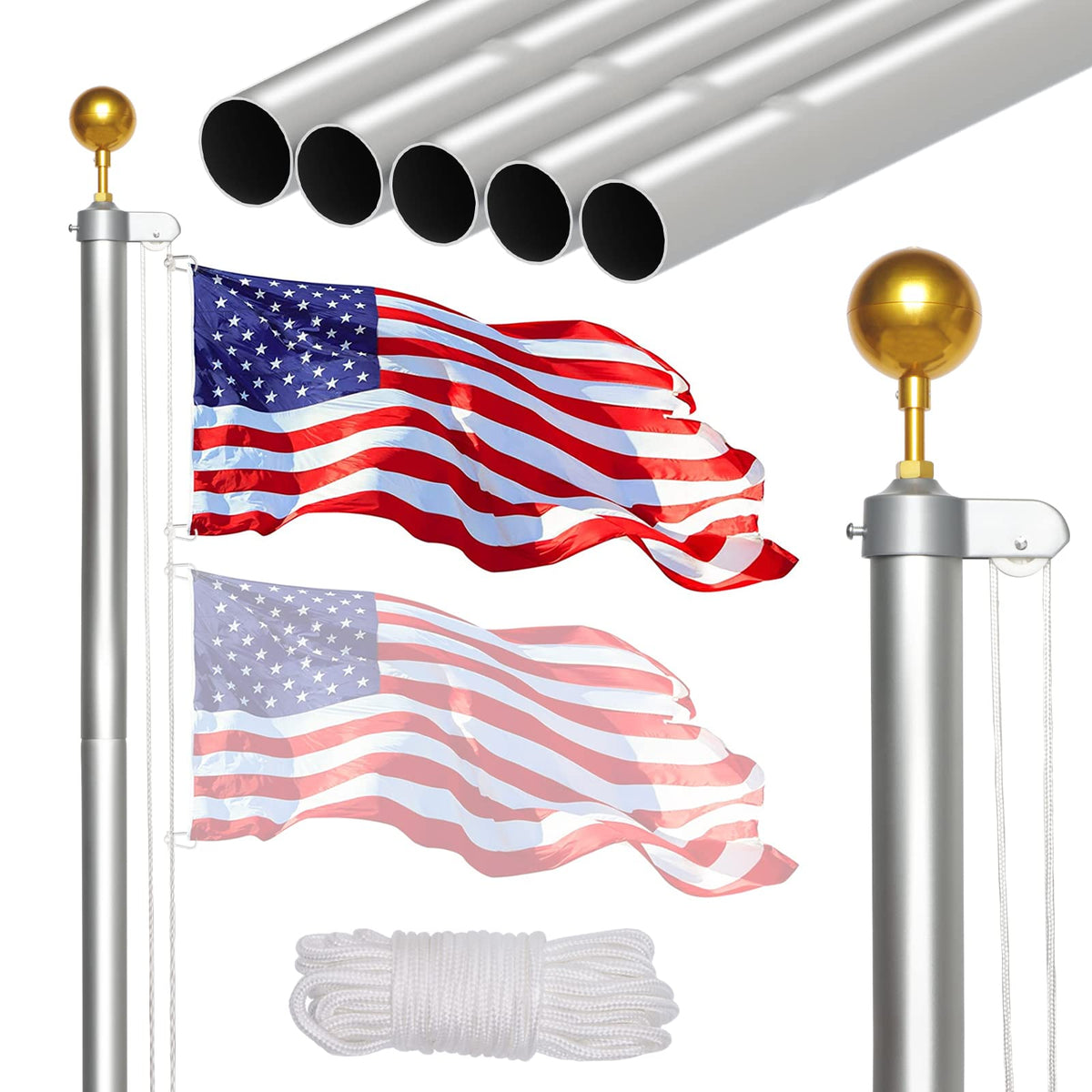 NELXINJO full 20ft pole standing in yard showing durability and curb appeal