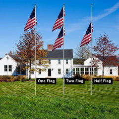 NELXINJO flagpole flying 3x5 US flag in yard conveying a clear patriotic display