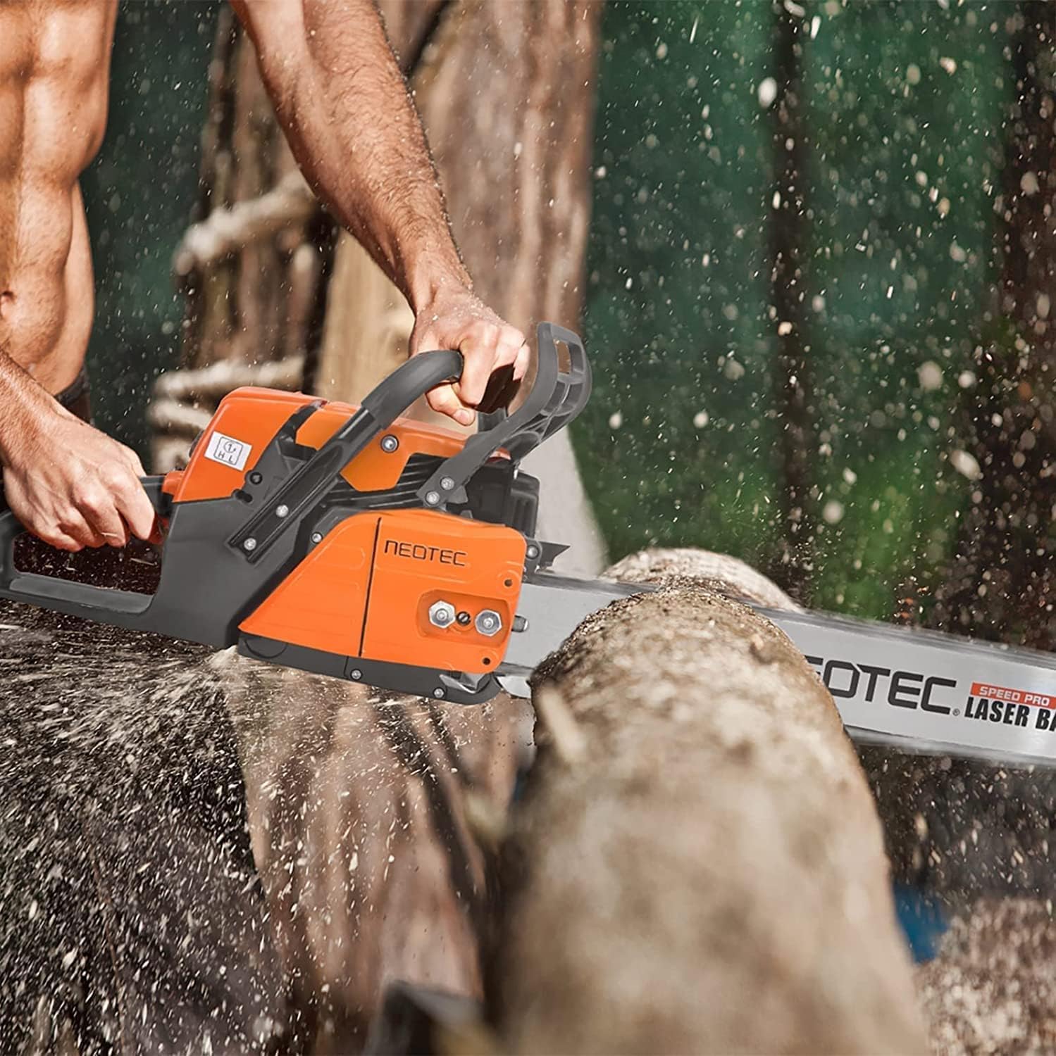 NEO-TEC chain installed on a 16-inch guide bar demonstrating direct fitment