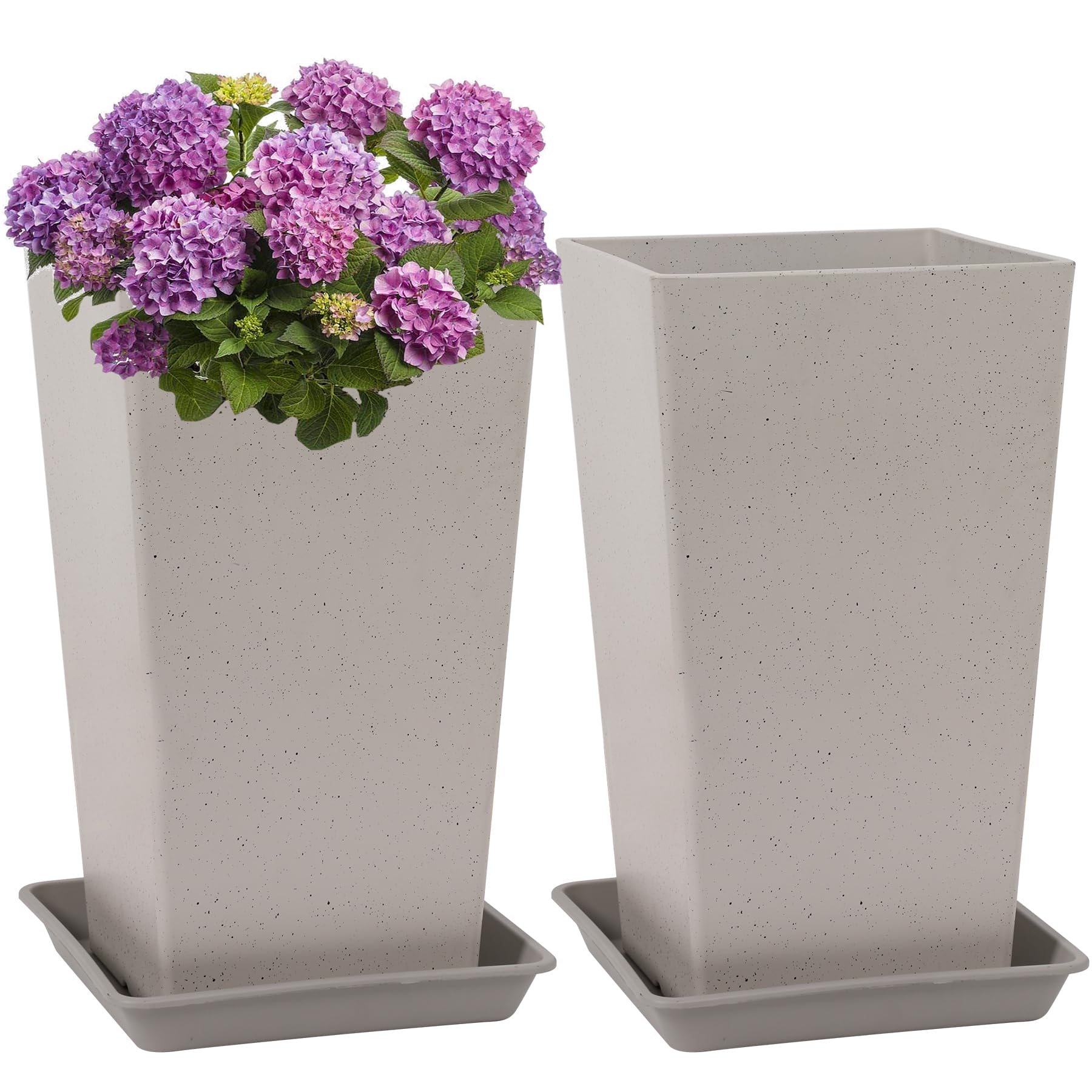Neoaider front view light gray planter showing elegant shape and neutral tone