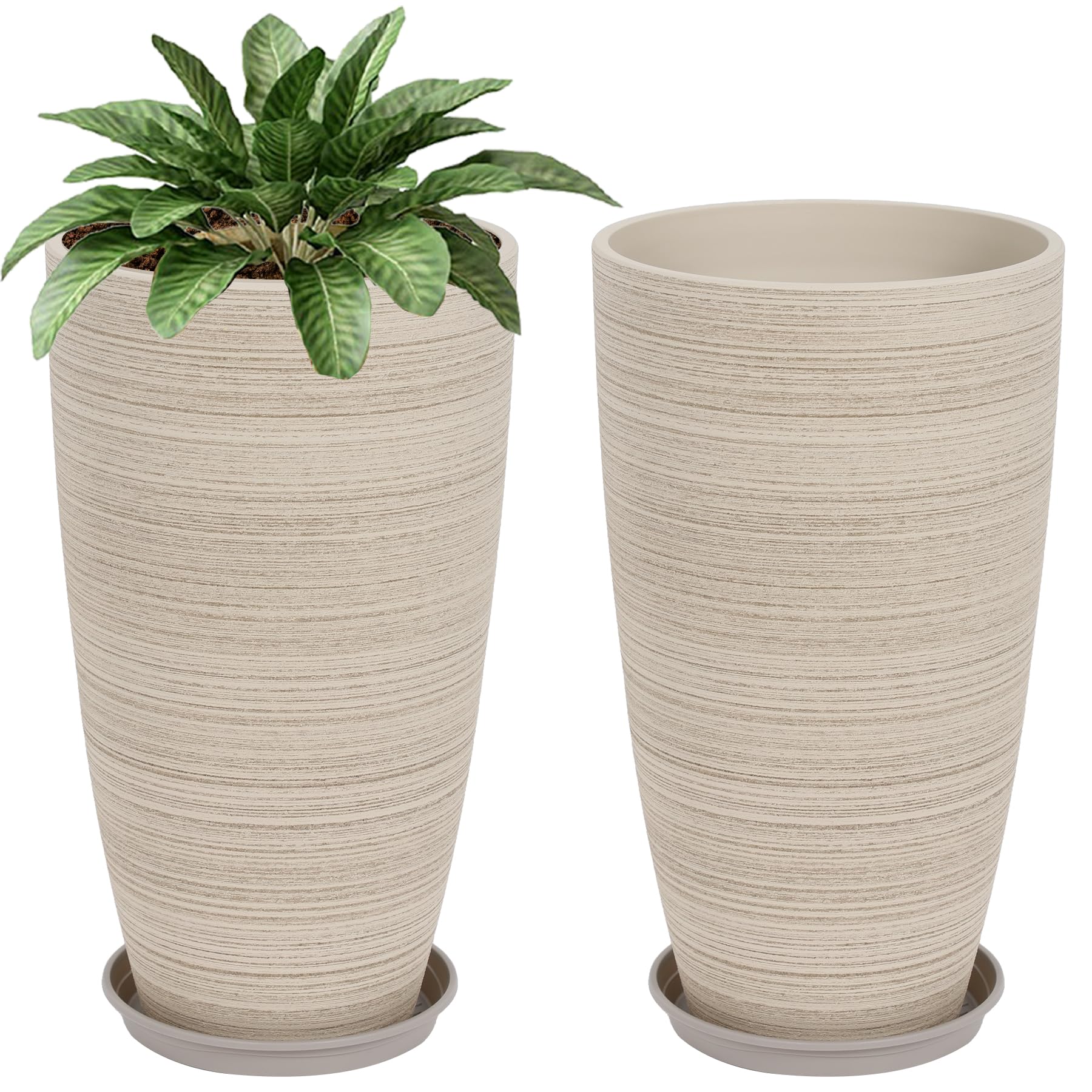 Neoaider front view of oat tall planter showing clean modern silhouette and stability