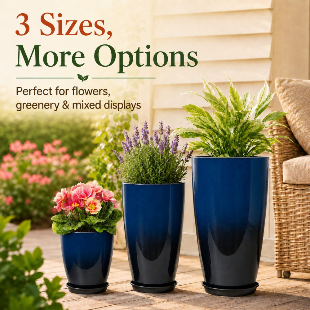 Neoaider 12-inch planter detail revealing smooth interior for easy potting