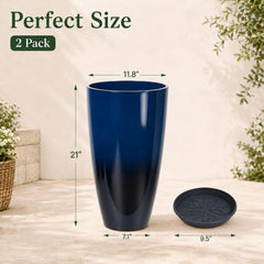 Neoaider planter with leafy shrub in use adding greenery and vertical interest