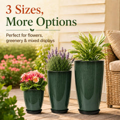 Neoaider 21-inch planter side view demonstrating mid-size planting versatility