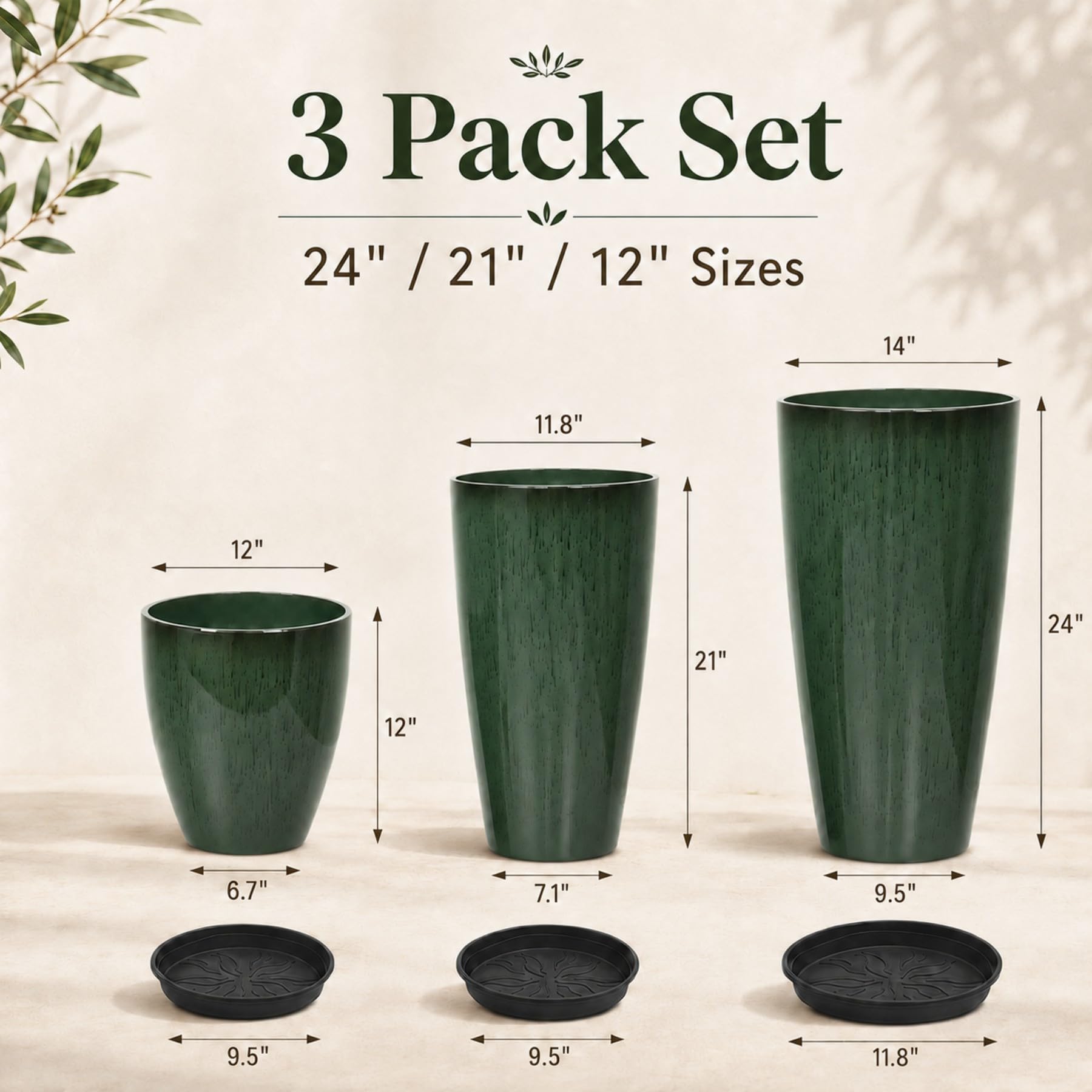 Neoaider 24-inch planter side profile with height and visual scale benefits