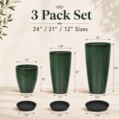 Neoaider 24-inch planter side profile with height and visual scale benefits