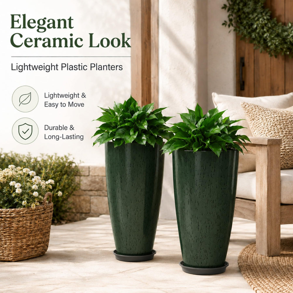 Neoaider side profile of 21-inch planter demonstrating tall depth for larger plants