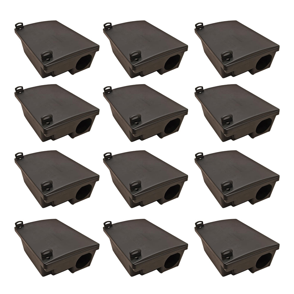 Neogen front view of bait station showing lockable lid and secure design benefits