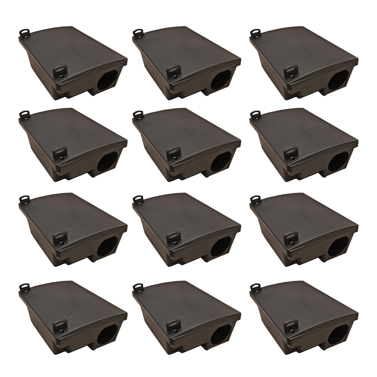 Neogen front view of bait station showing lockable lid and secure design benefits