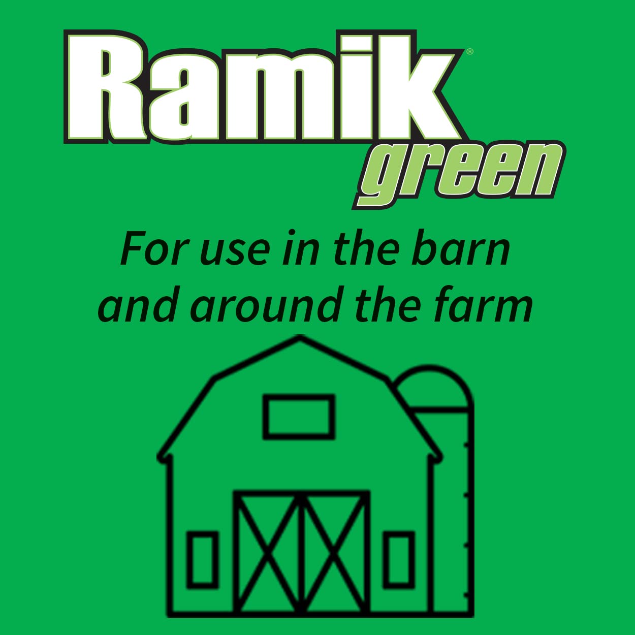 Neogen Ramik Green 20-pound bucket beside common objects illustrating quantity and scale