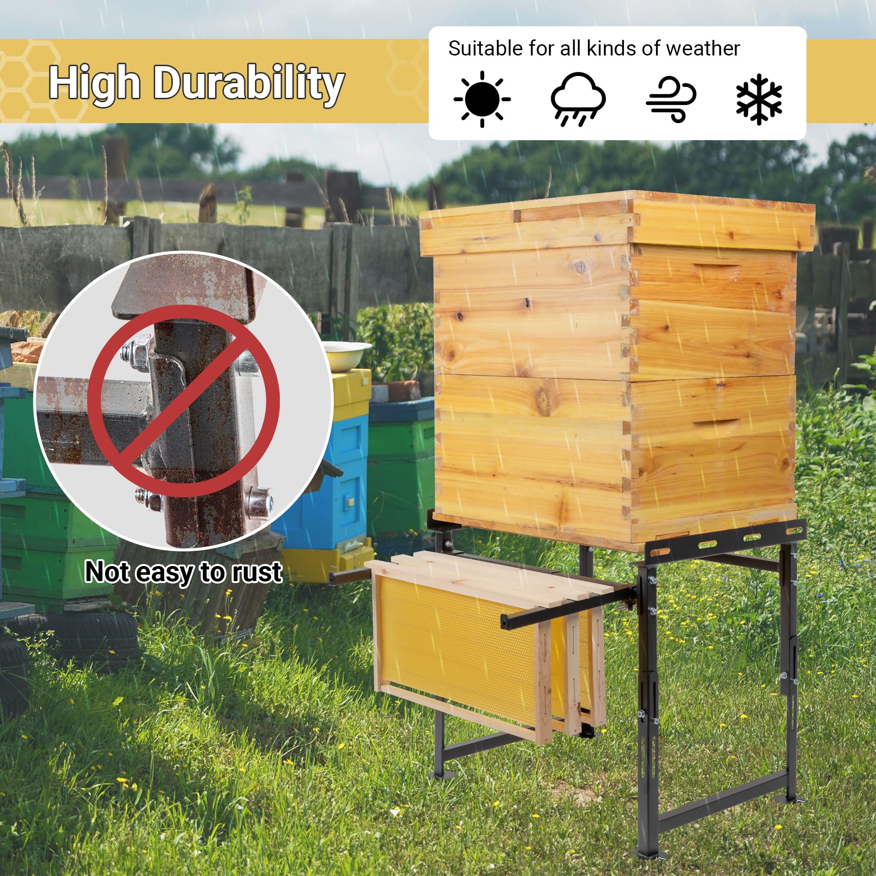 Neorexon width adjustment mechanism demonstrating compatibility with various hives