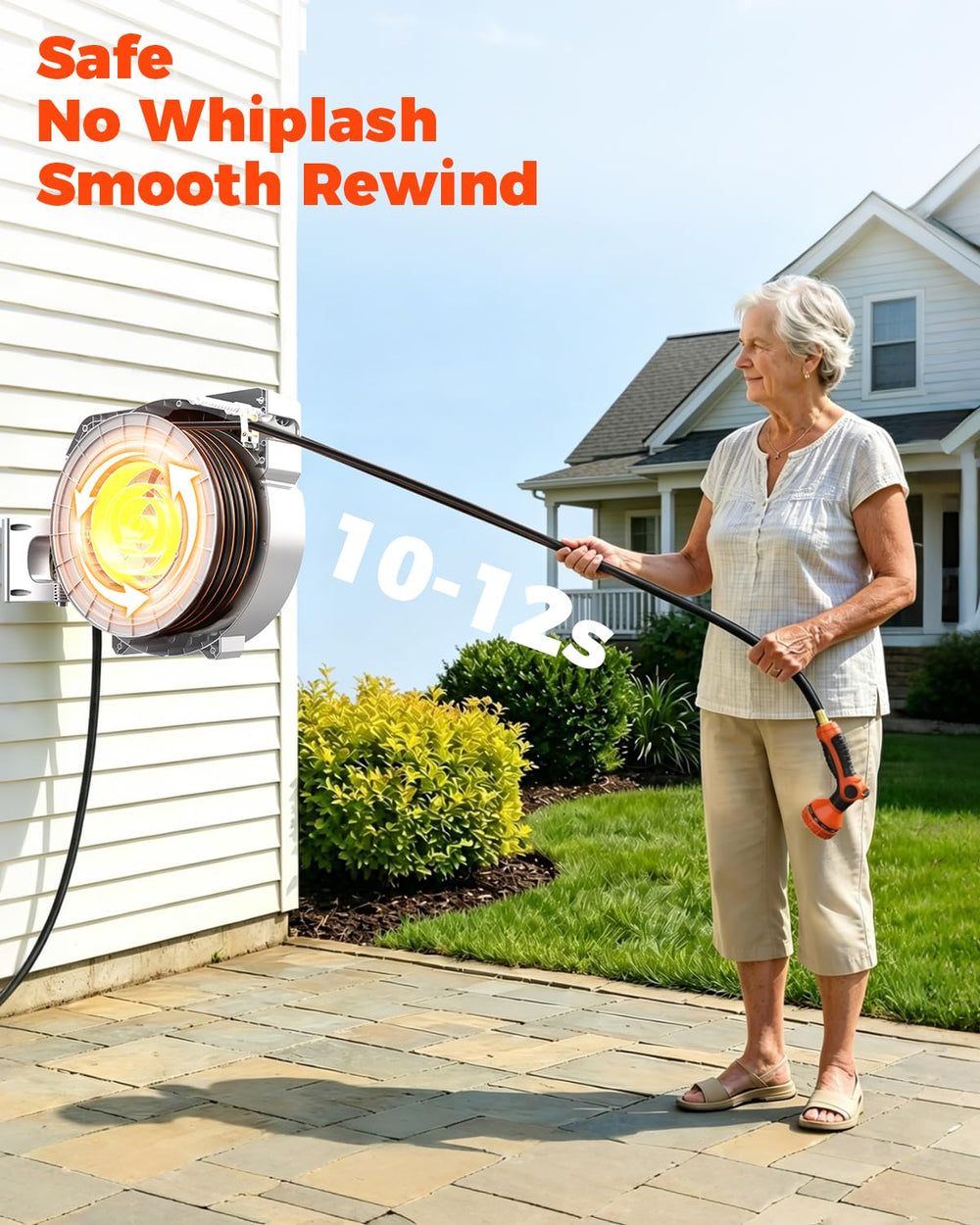 NEOTEC 180° swivel bracket mounted on exterior wall for extended reach
