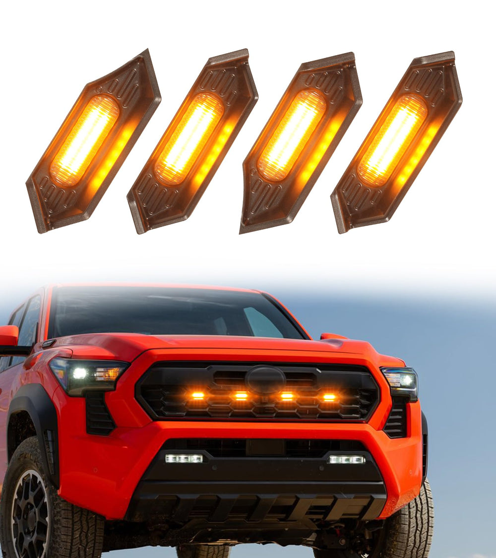 NEOXIST front grille assembly showing snap-in fit and clean OEM look