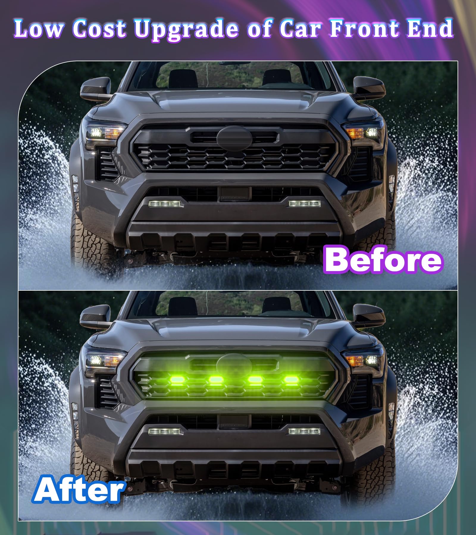 NEOXIST RGB mode on front grille showing customizable color appeal