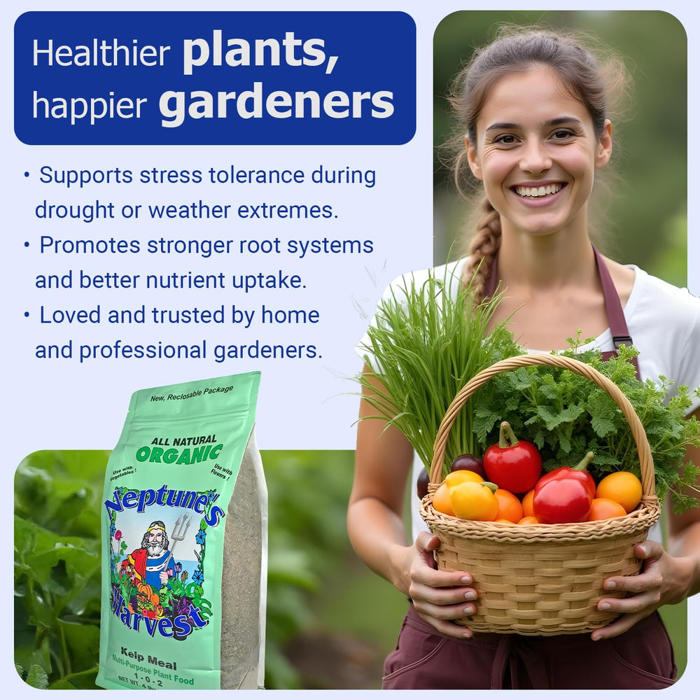 Neptune's Harvest product applied in garden supporting stronger roots