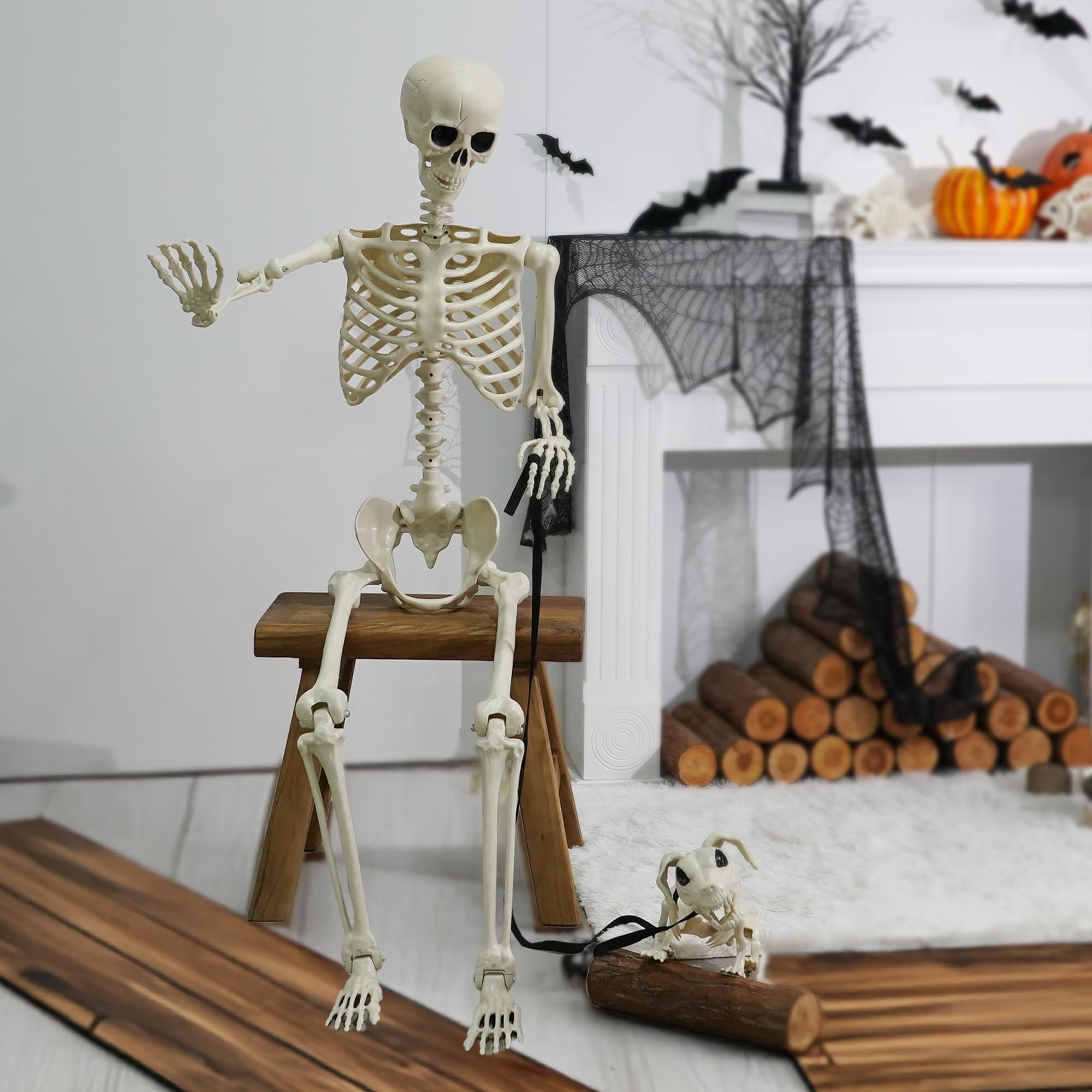 NEROSUN dog skeleton profile with movable head demonstrating expressive pose