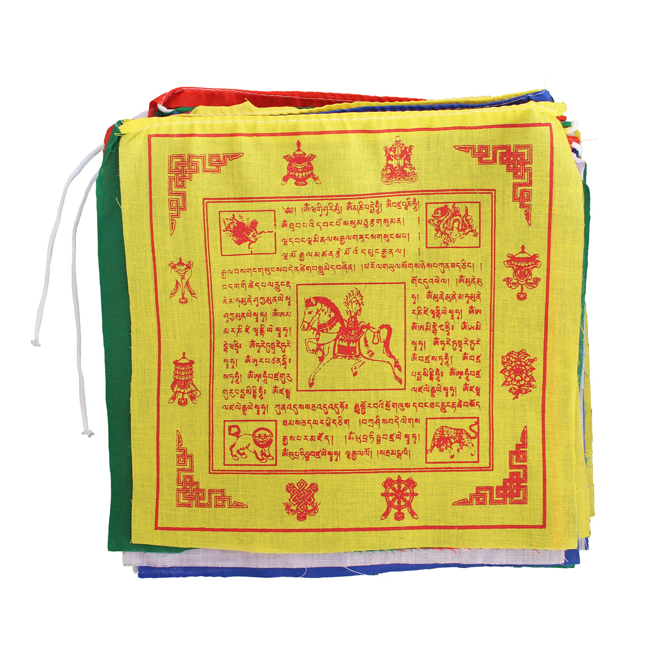 Nervana close-up of printed Lungta Wind Horse design, shows authentic symbolism