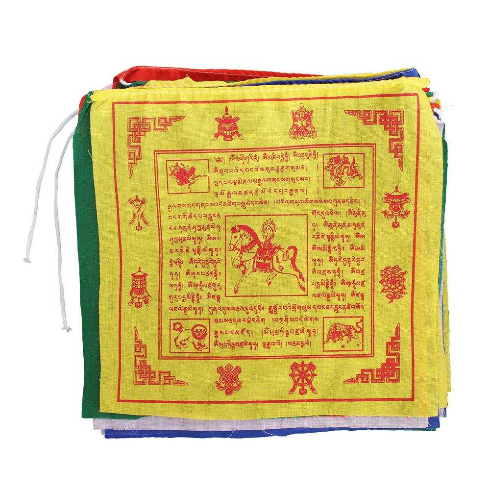 Nervana close-up of printed Lungta Wind Horse design, shows authentic symbolism
