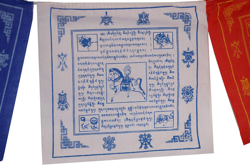 Nervana prayer flags hanging in garden, brings harmony to outdoor spaces