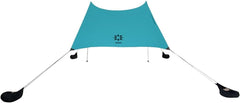 Neso 7x7ft front view showing teal canopy and shade benefit