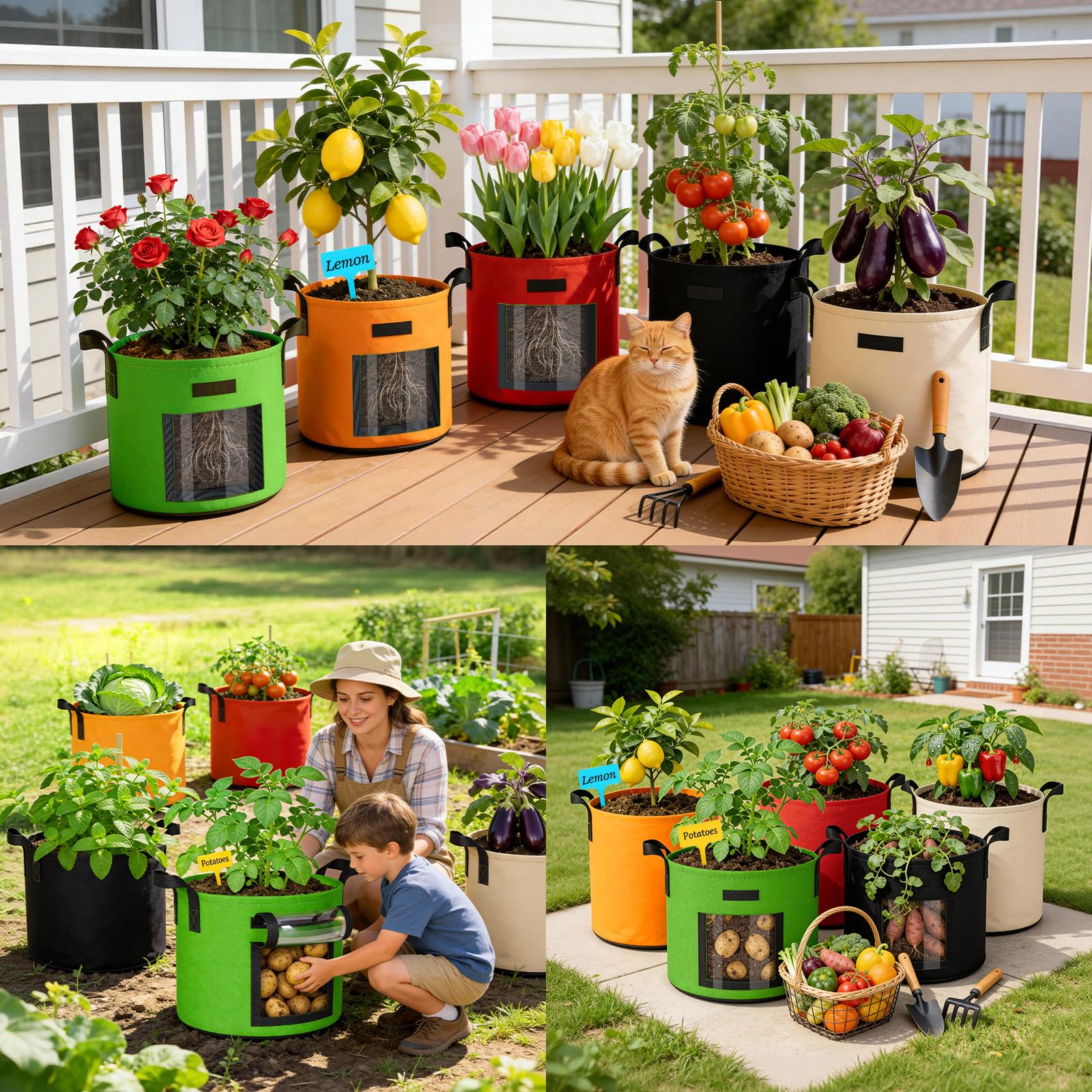 NESSTU balcony garden lifestyle with bags brightening small spaces