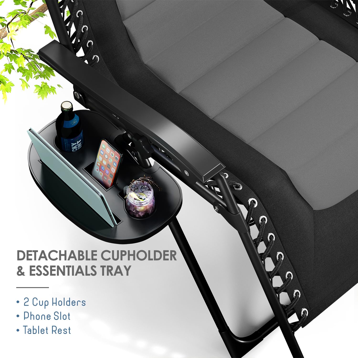 Nestl chair set in backyard showing durable outdoor lounging benefit