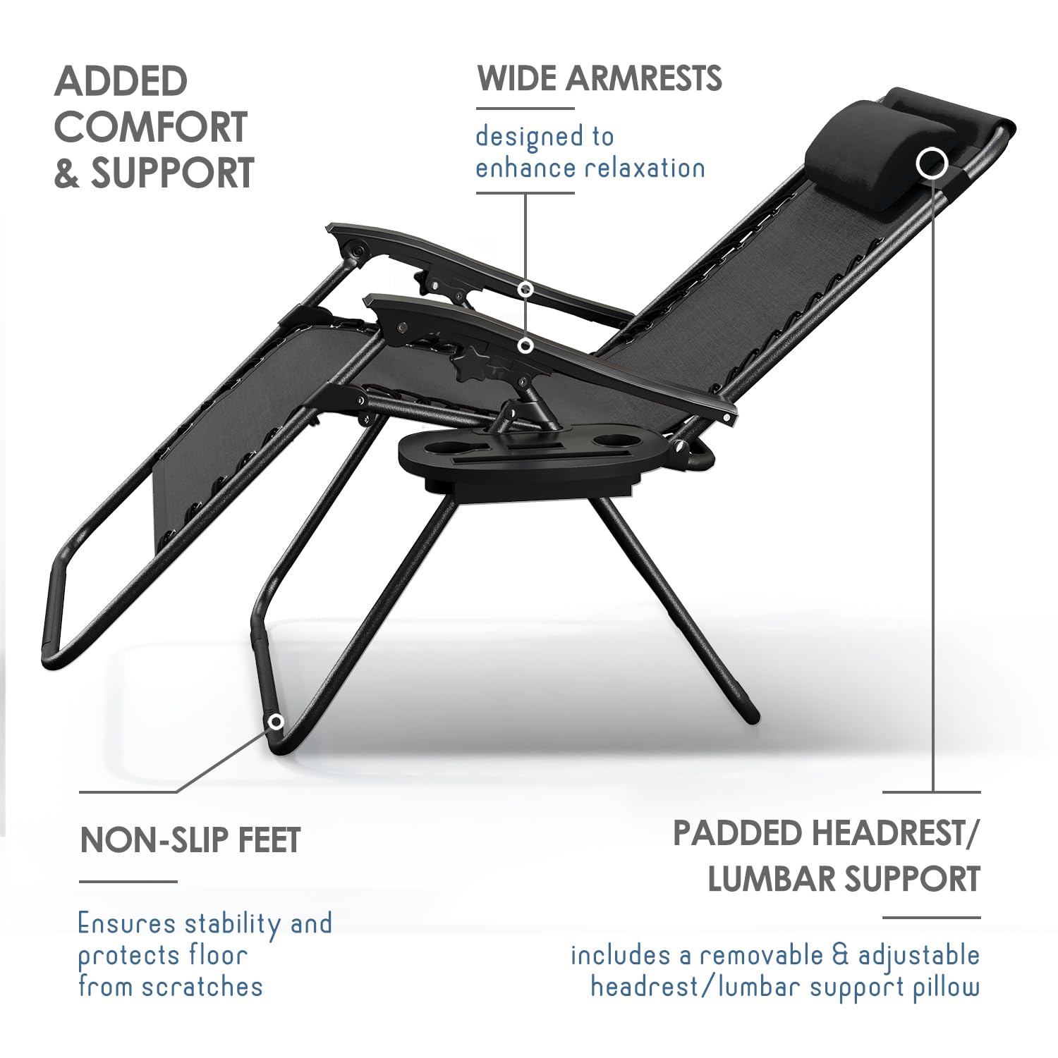 Nestl detachable tray with cup holders keeping drinks and devices handy
