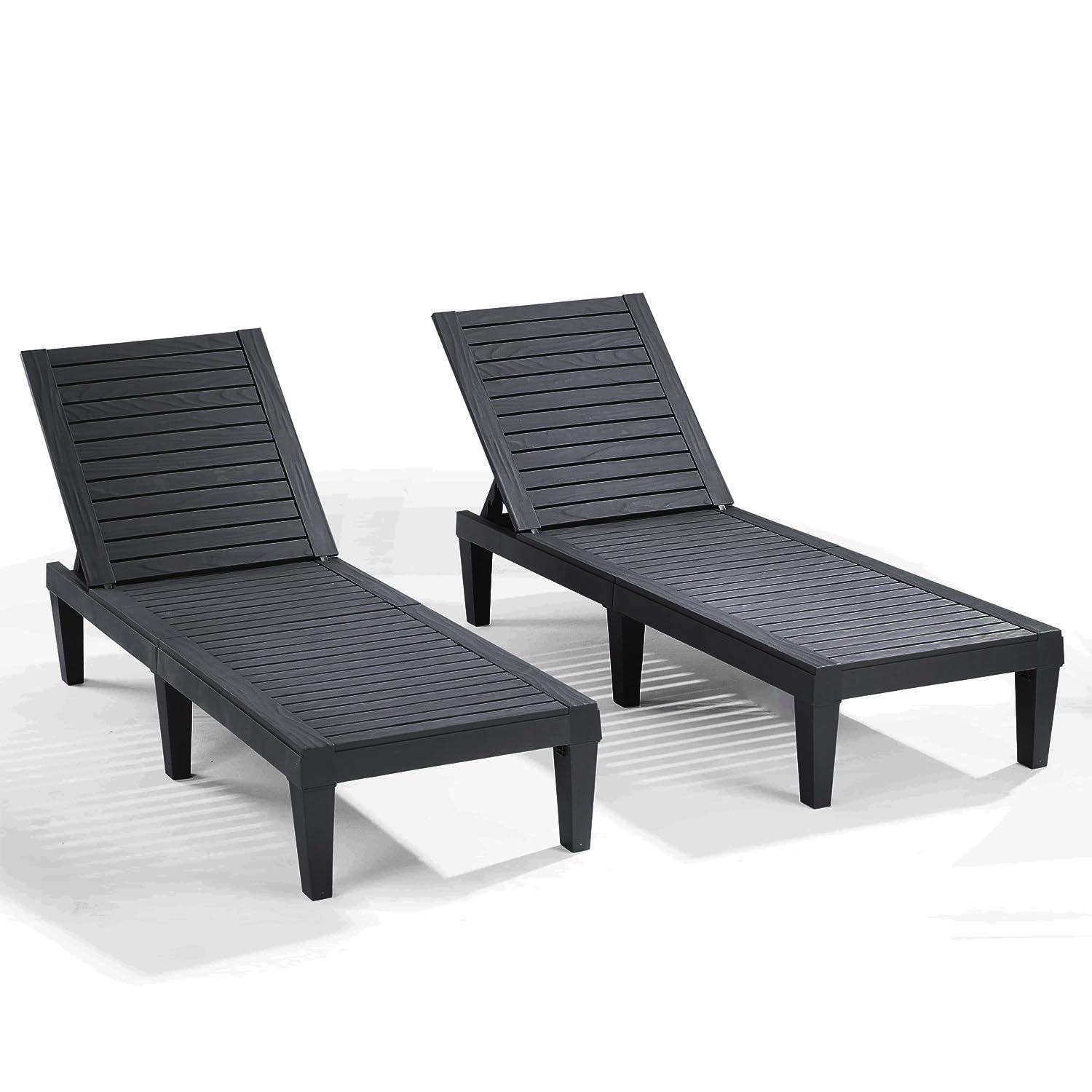Nestl front view of both chaise lounges showing durable weatherproof design