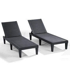 Nestl front view of both chaise lounges showing durable weatherproof design