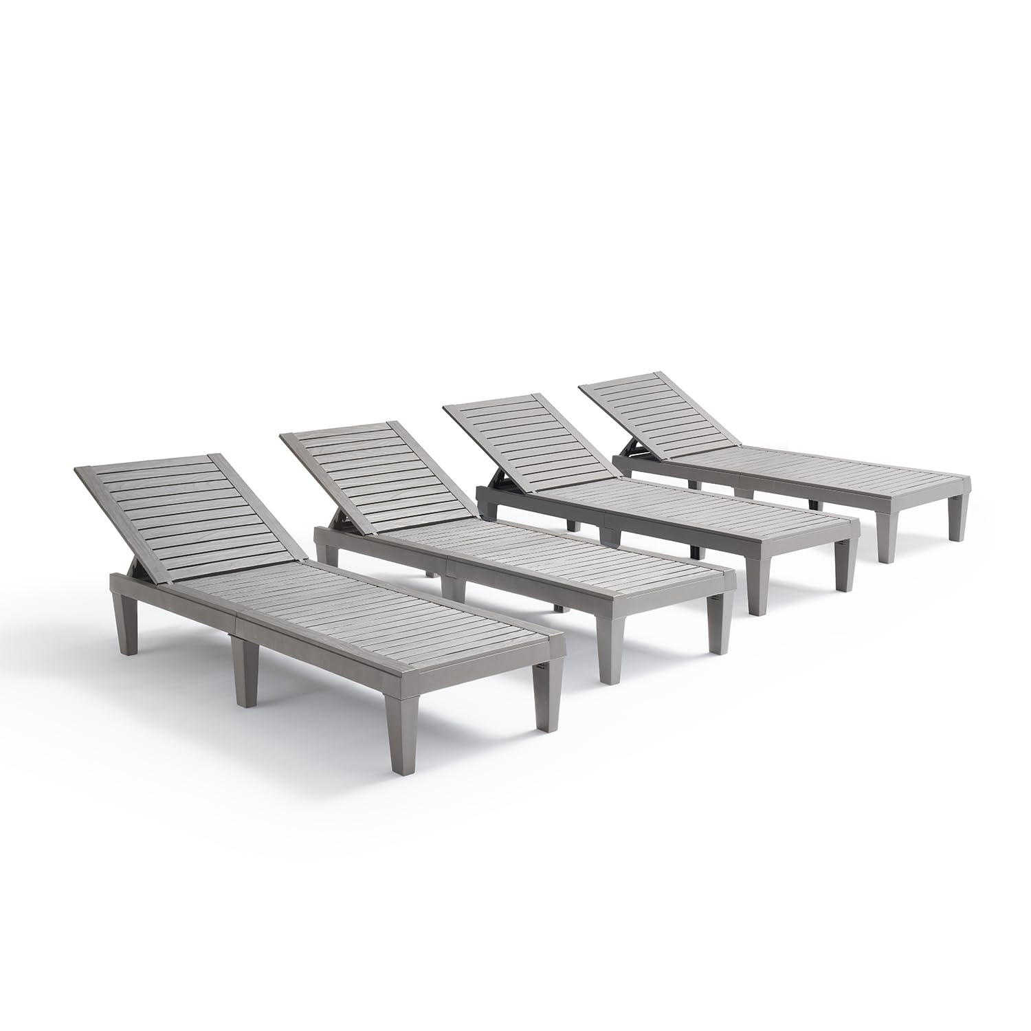 Nestl front view of set of 4 showing outdoor seating and easy setup benefit