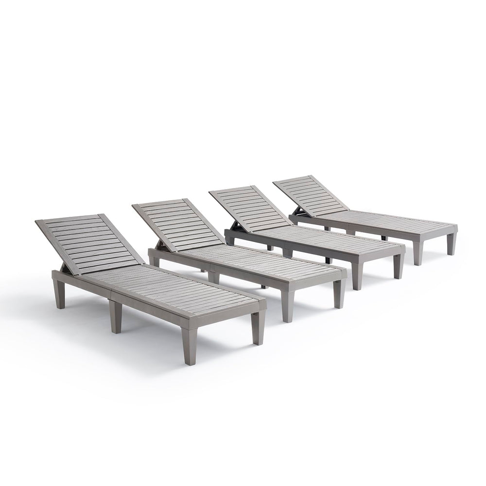 Nestl front view of set of 4 showing outdoor seating and easy setup benefit