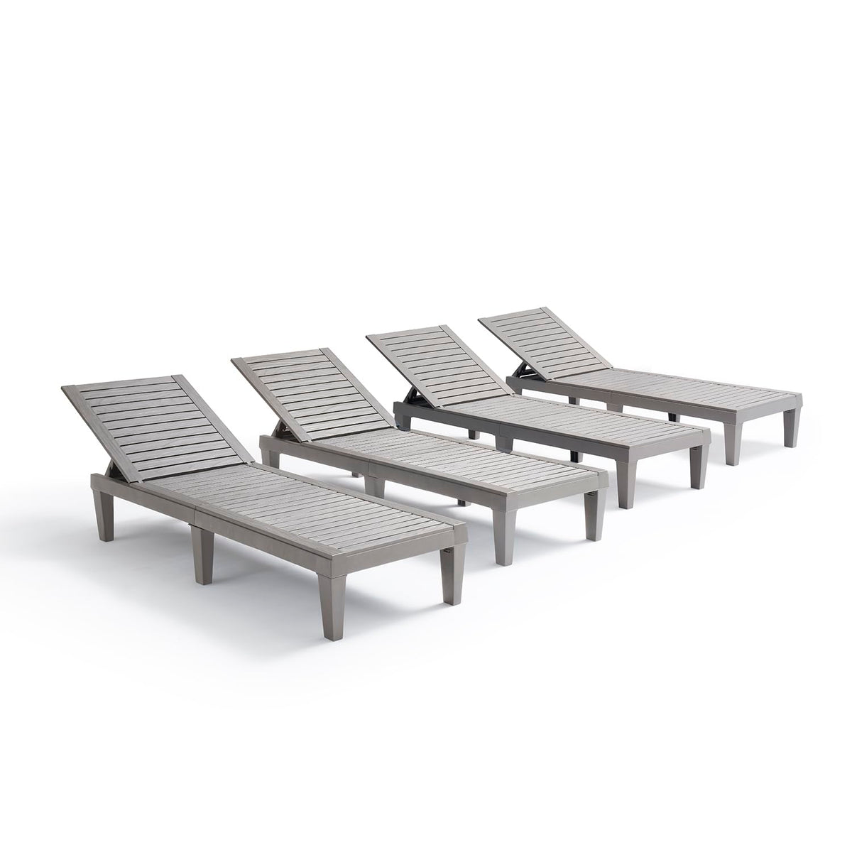 Nestl front view of set of 4 showing outdoor seating and easy setup benefit