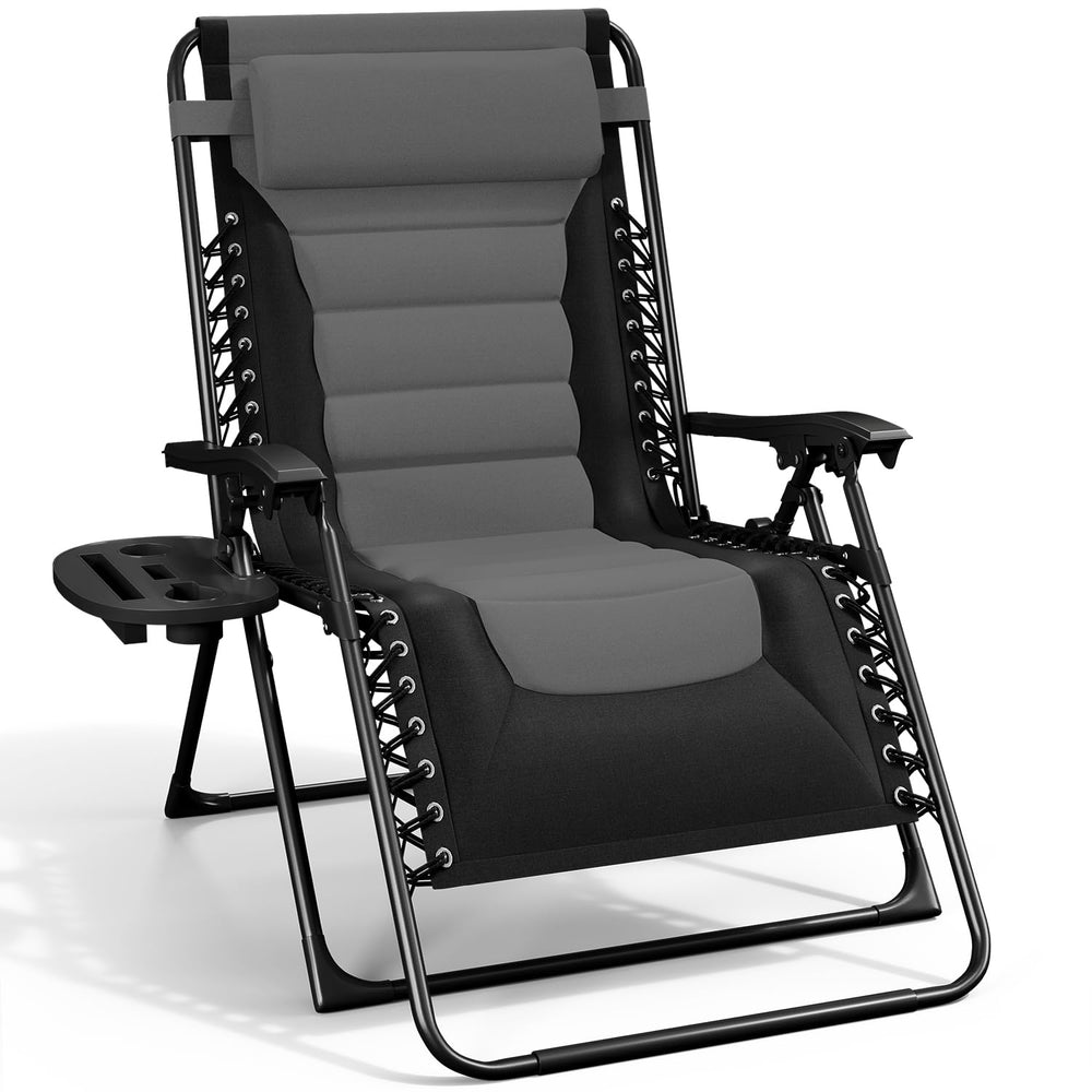Nestl front view of oversized zero gravity chair showing roomy seat and comfort