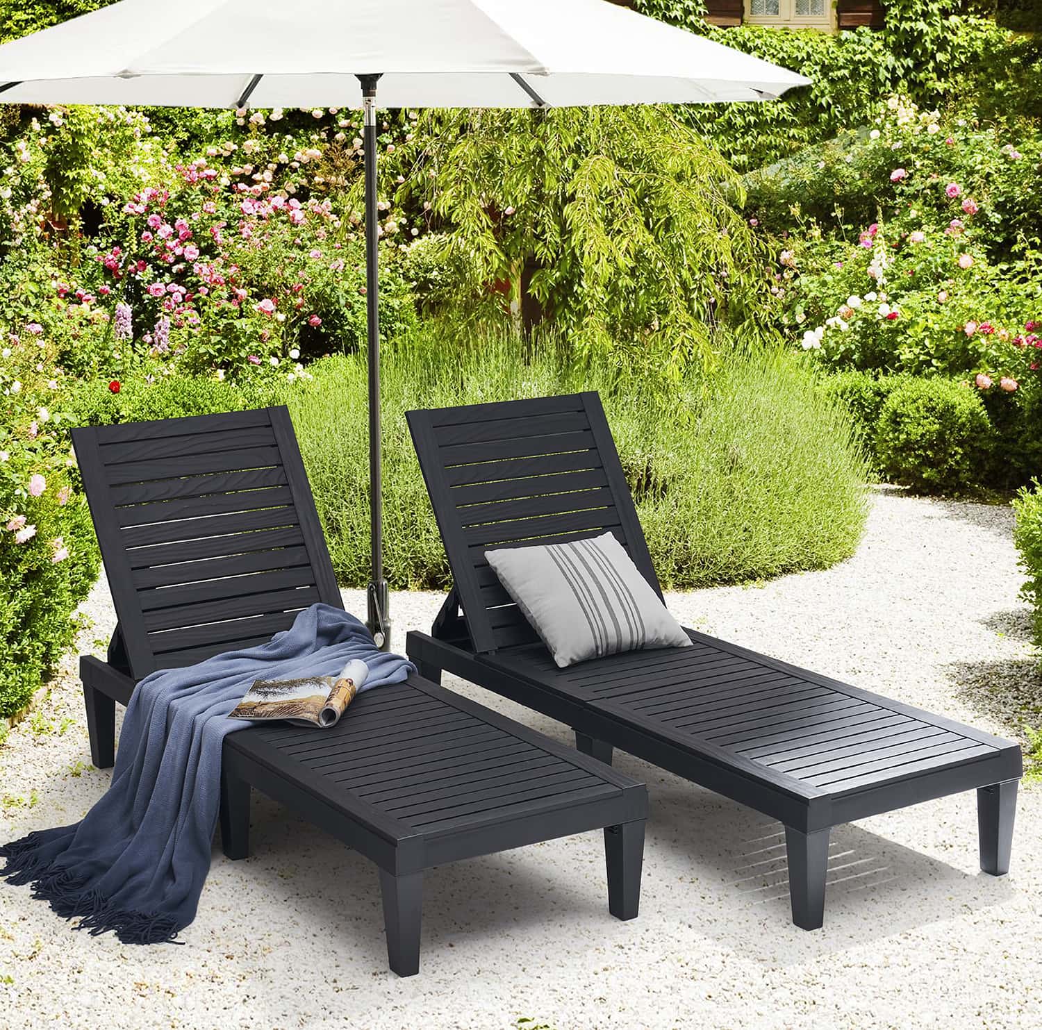 Nestl poolside lifestyle shot showing stylish outdoor relaxation setting