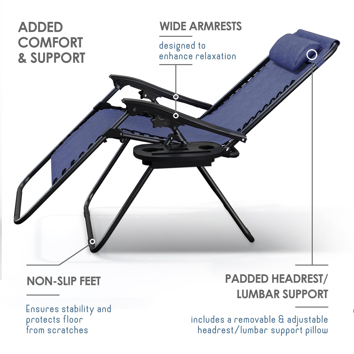 Nestl detachable tray with cup holders and phone slot for hands-free use