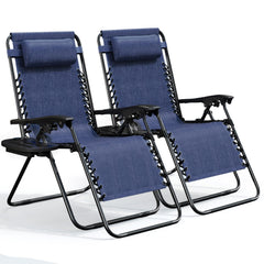 Nestl front view of blue zero gravity chairs showing comfort and style