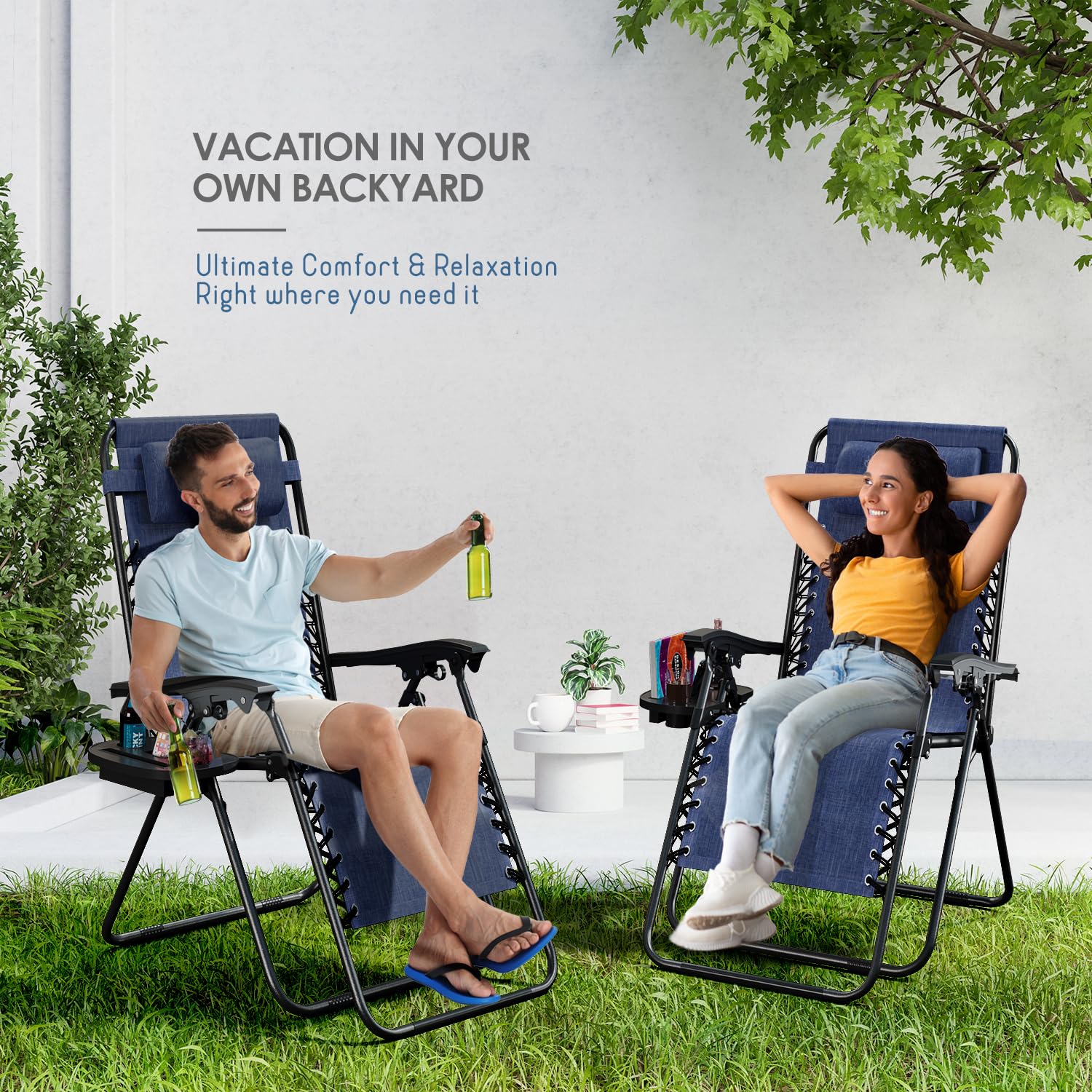 Nestl lifestyle scene on deck demonstrating relaxing outdoor use