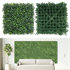 NETAP front view of assembled boxwood panels showing lush coverage and instant greenery