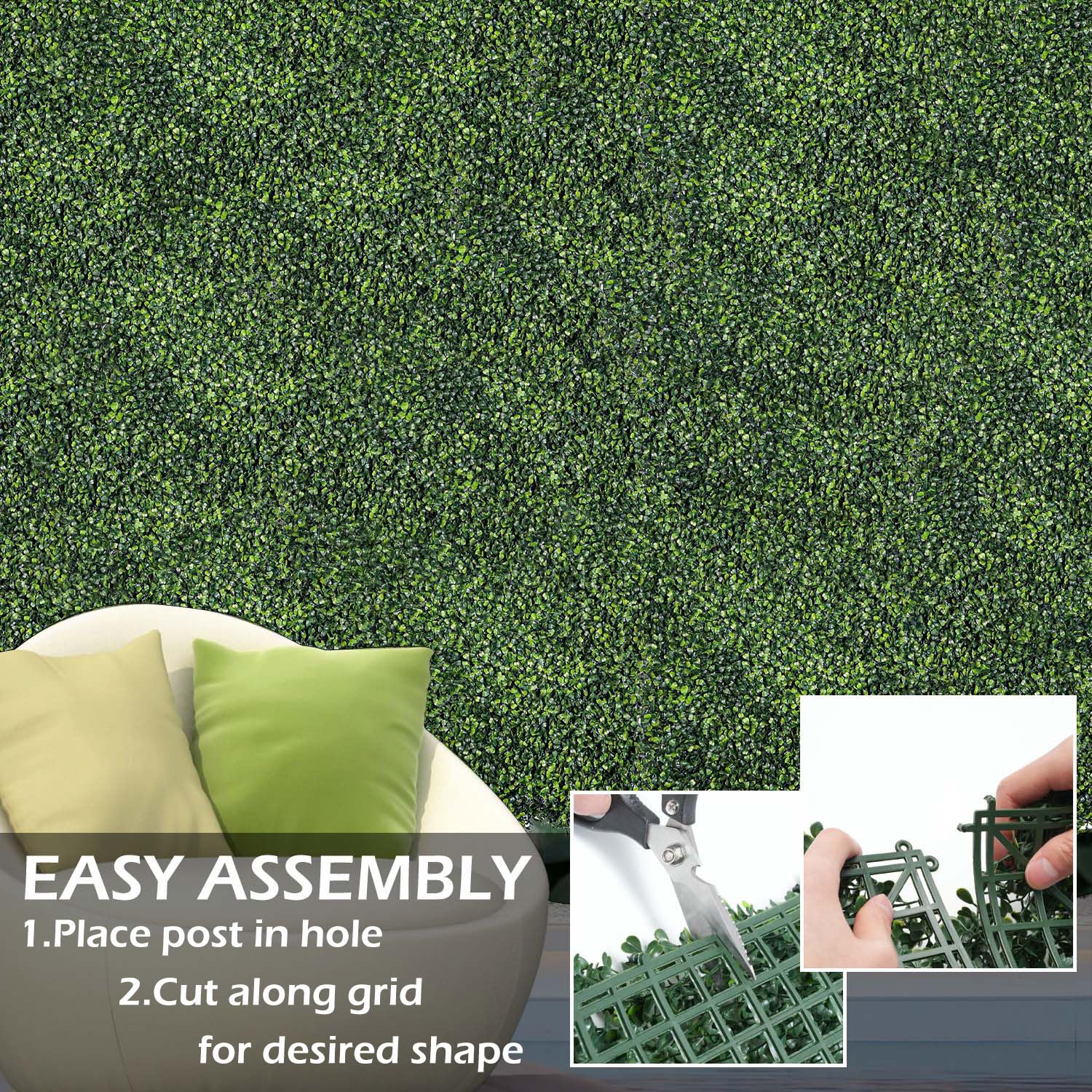 NETAP hand next to 10x10 panel illustrating size and easy handling advantage