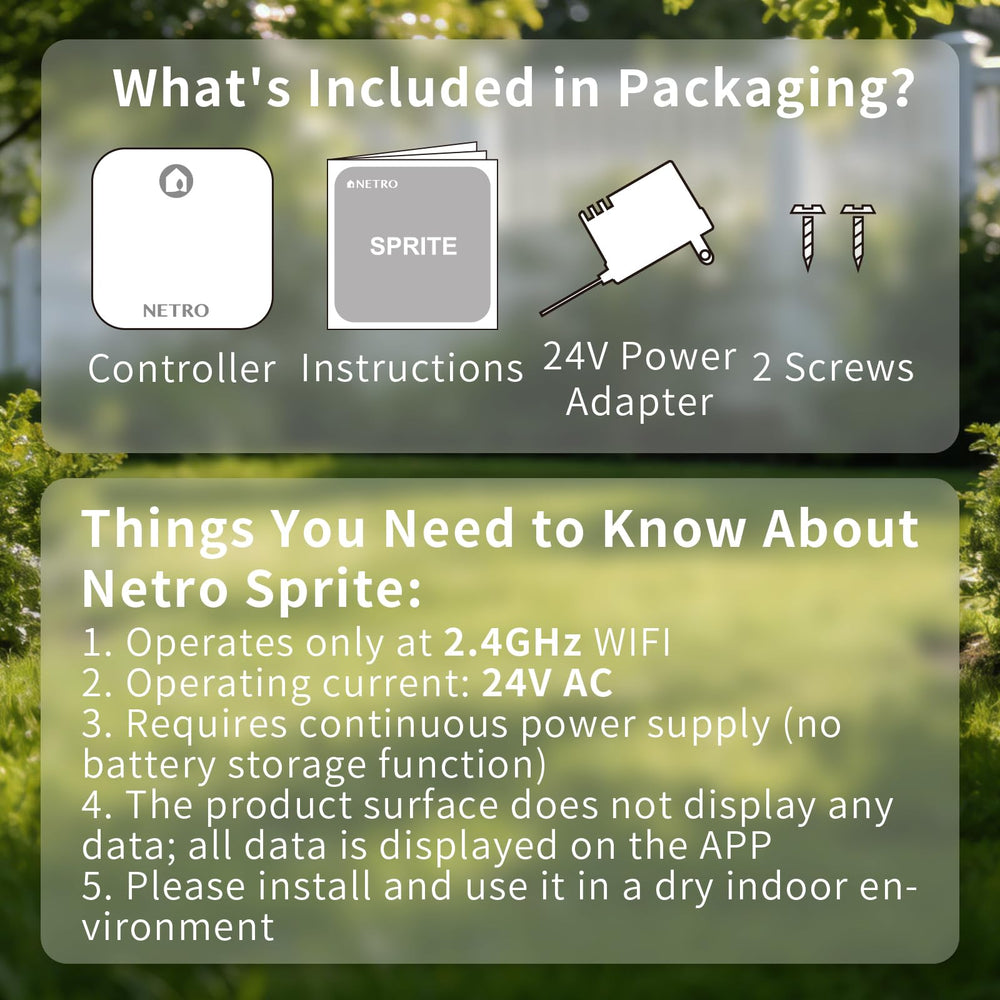 Netro held in hand to show compact size and easy indoor mounting